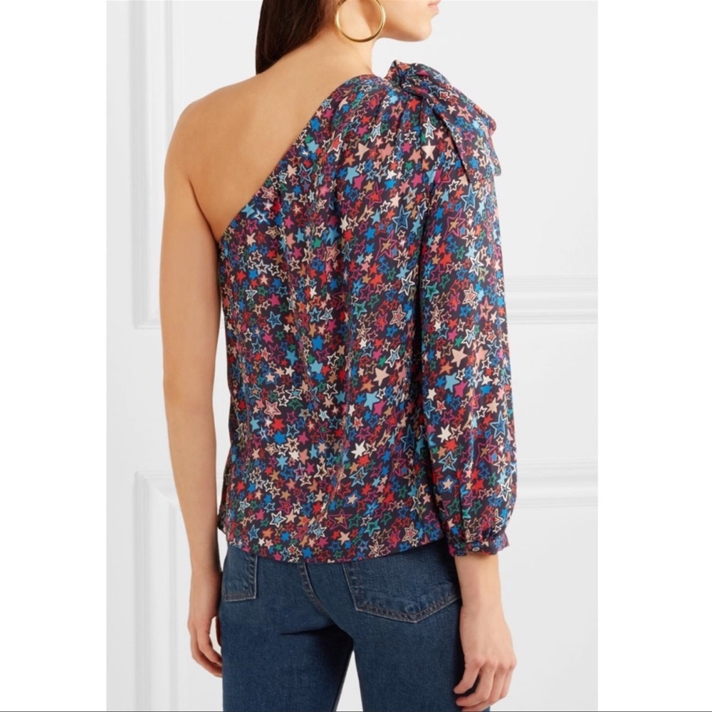 J. Crew Blue Jacuzzi One-shoulder Top in Star Print